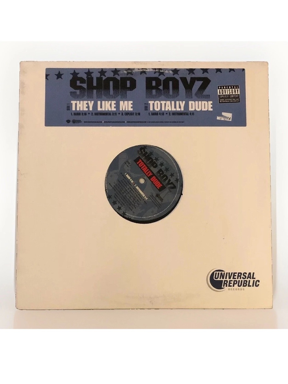 Shop Boyz They Like Me / Totally Dude 12" Promo Vinyl LP 2007 Universal VG+/EX